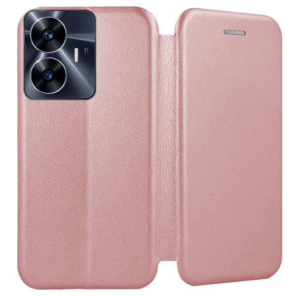 9D SKLO + PUZDRO 2v1 pre Realme C55 - Knižkové SMART DIVA ružové
