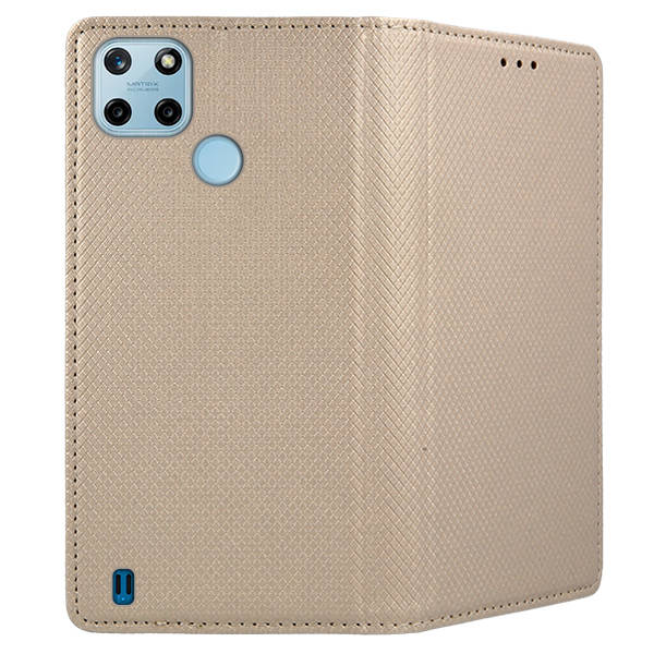 9D SKLO + PUZDRO 2v1 pre Realme C21Y / C25Y - Knižkové SMART MAGNET zlaté