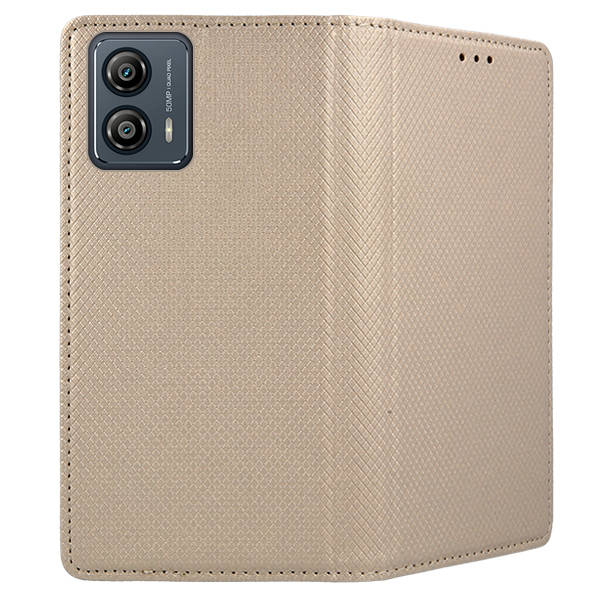 9D SKLO + PUZDRO 2v1 pre Motorola Moto G53 5G - Knižkové SMART MAGNET zlaté