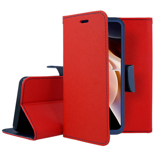SKLO + PUZDRO 2v1 pre Xiaomi Redmi Note 12S - Knižkové SMART FANCY červené