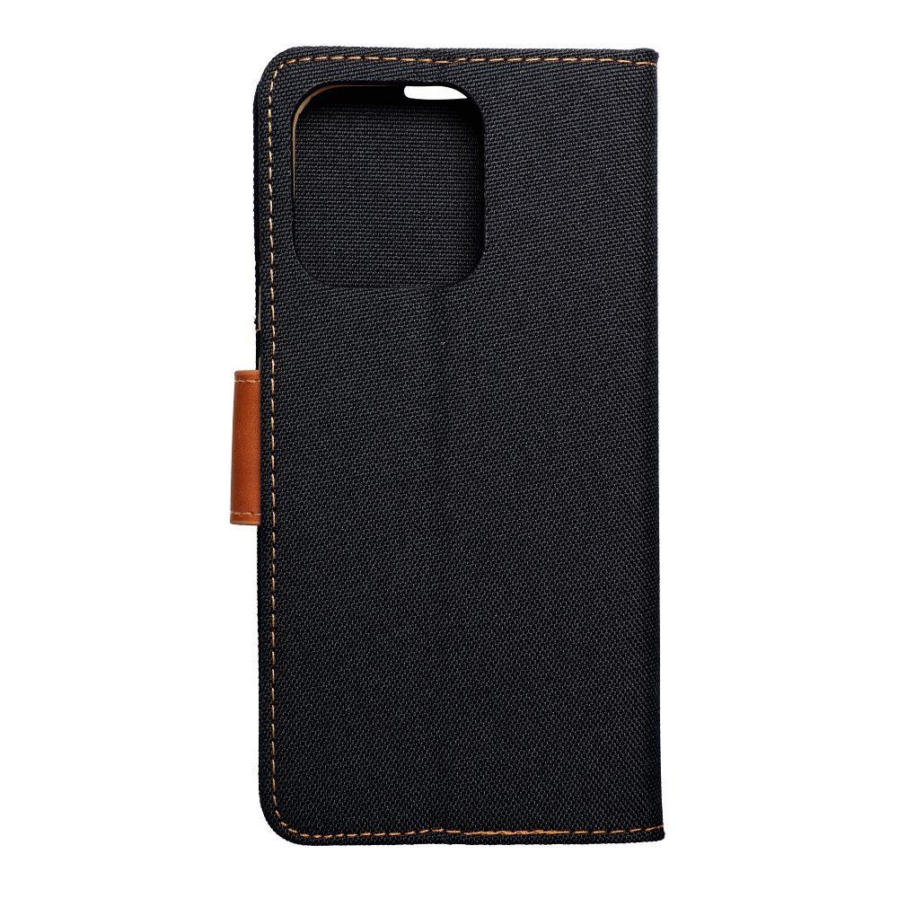 Knižkové puzdro na Xiaomi Redmi 12C - CANVAS čierno hnedé