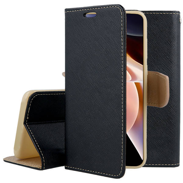Puzdro pre Xiaomi Redmi Note 12 Pro 5G / Poco X5 Pro 5G - Knižkové čierno zlaté