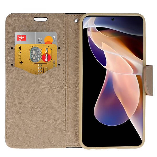 Puzdro pre Xiaomi Redmi Note 12 Pro 5G / Poco X5 Pro 5G - Knižkové čierno zlaté