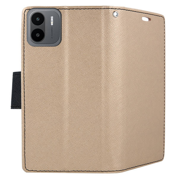Knižkové puzdro pre Xiaomi Redmi A1 / Redmi A2 - FANCY zlato čierne