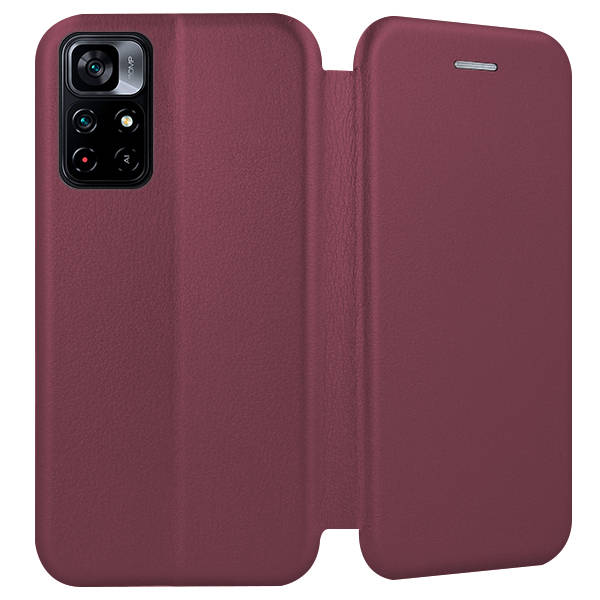 Knižkové puzdro na Xiaomi Poco M4 Pro 5G - SMART DIVA bordové