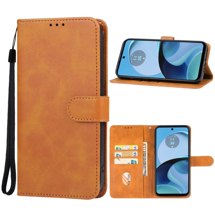 Knižkové puzdro pre Motorola Moto G14 - SOLID hnedé