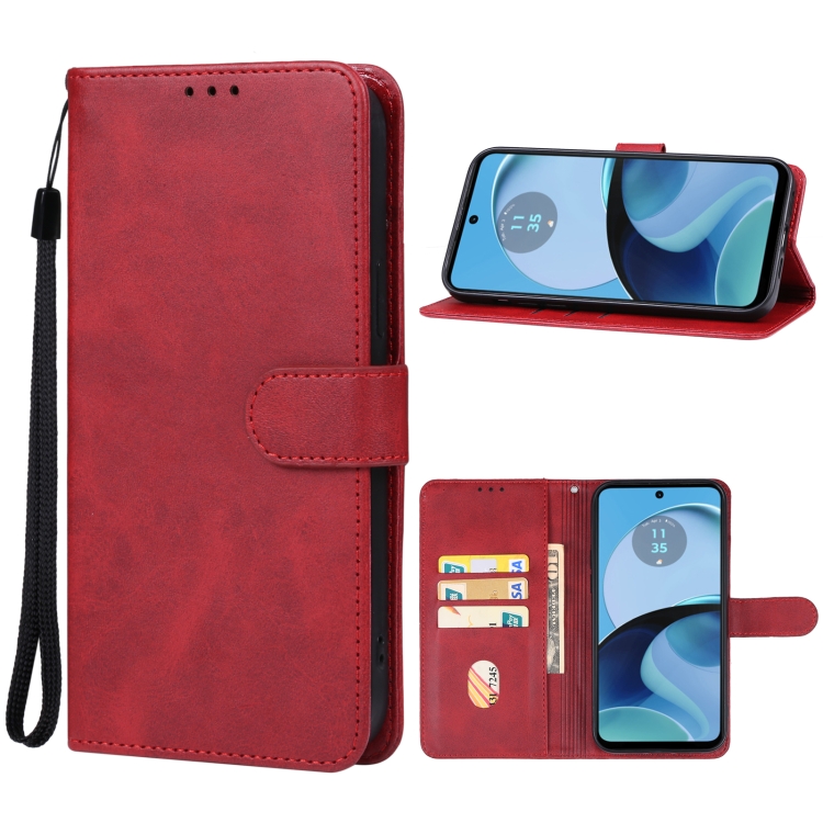 Knižkové puzdro pre Motorola Moto G14 - SOLID červené