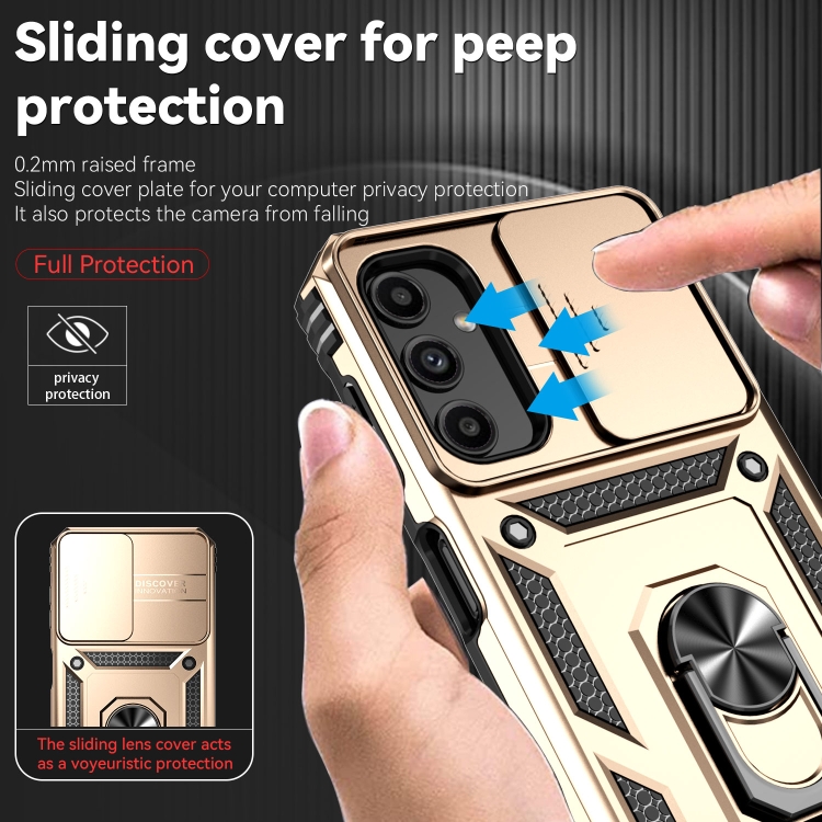 SKLO + PUZDRO 2v1 pre Samsung Galaxy A14 / A14 5G - SLIDING zlaté