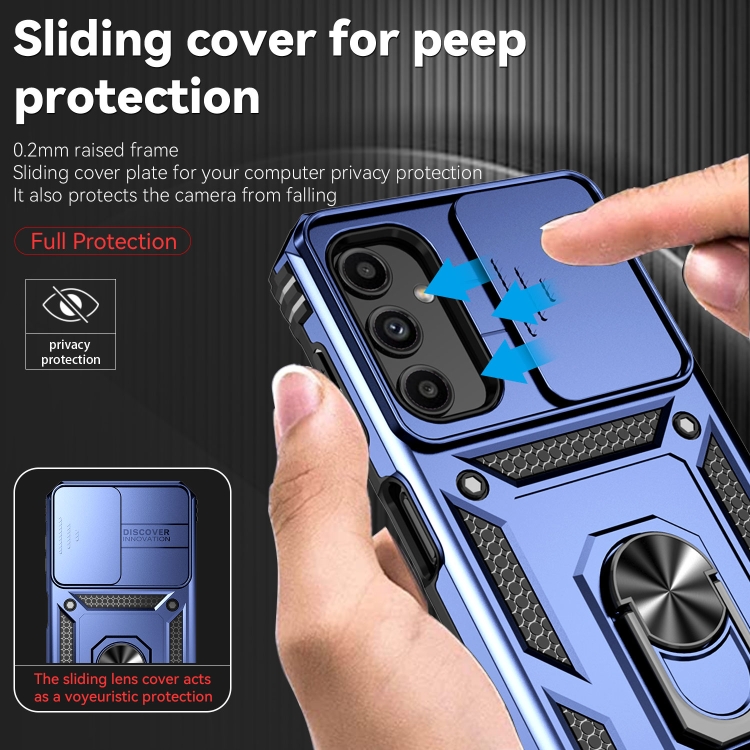 Tvrdený kryt pre Samsung Galaxy A14 4G / A14 5G - SLIDING modrý