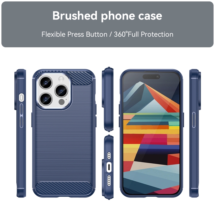 Zadný ochranný kryt pre iPhone 15 Pro - CARBON modrý