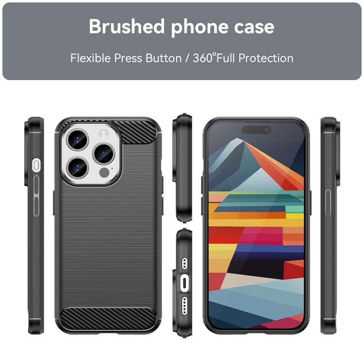 Zadný ochranný kryt pre iPhone 15 Pro - CARBON čierny
