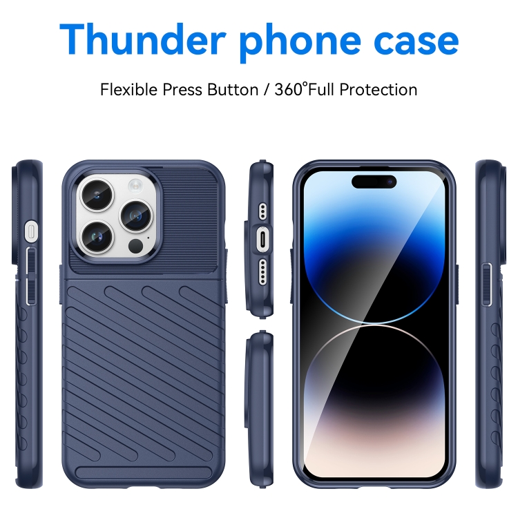 Zadný ochranný kryt pre iPhone 15 Pro - THUNDER modrý