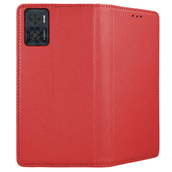 9D SKLO + PUZDRO 2v1 pre Motorola Moto E22 / E22i -  Knižkové MAGNET červené