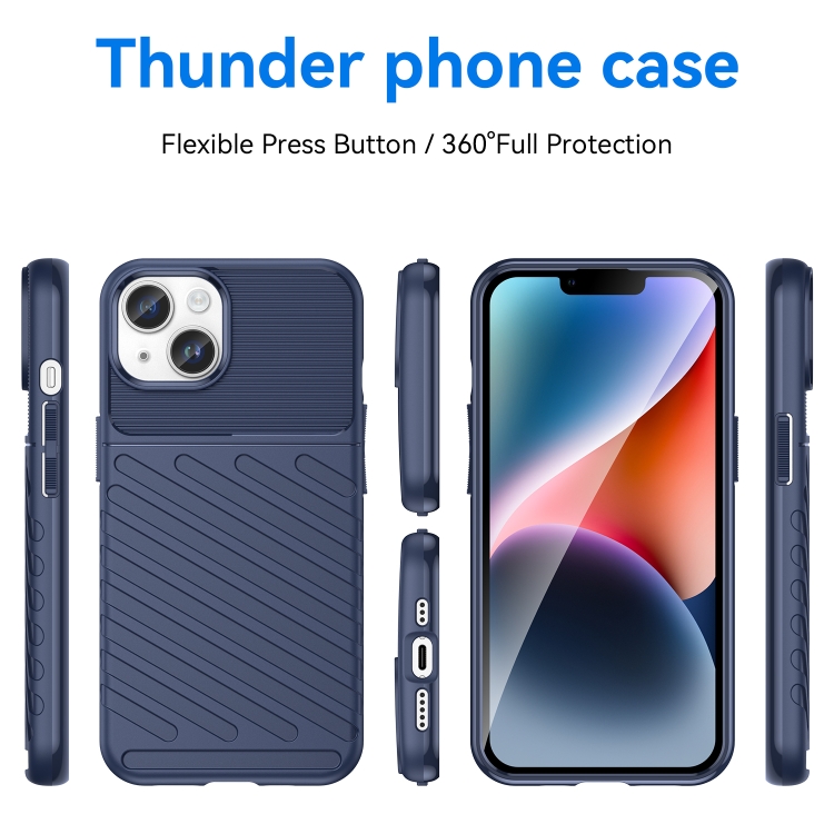Zadný ochranný kryt pre iPhone 15 - THUNDER modrý