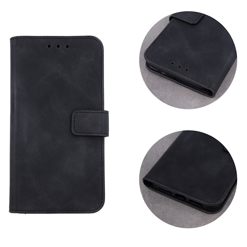 SKLO + PUZDRO 2v1 pre Xiaomi Redmi Note 12S - Knižkové VELVET čierne