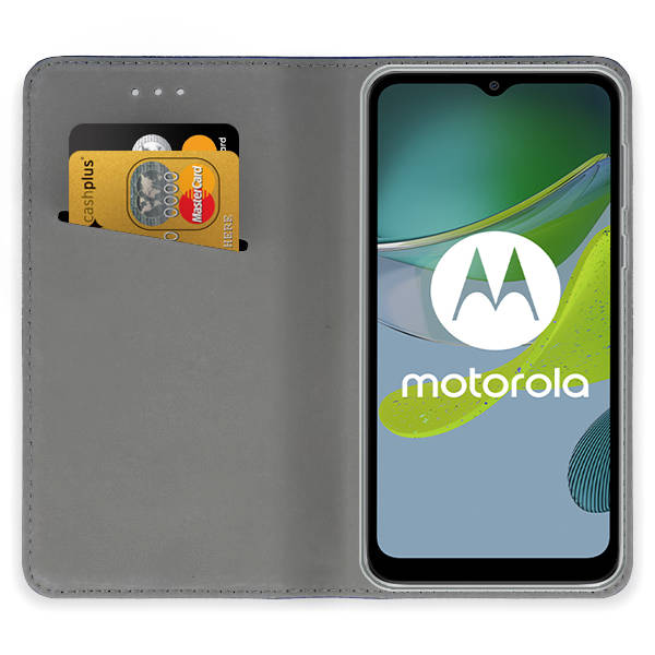 9D SKLO + PUZDRO 2v1 pre Motorola Moto E13 - Knižkové SMART MAGNET zlaté