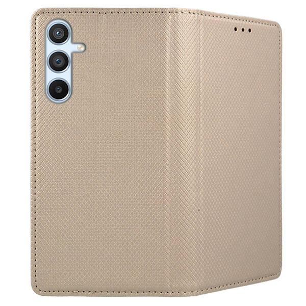 SKLO + PUZDRO 2v1 pre Samsung Galaxy S23 FE - Knižkové SMART MAGNET zlaté