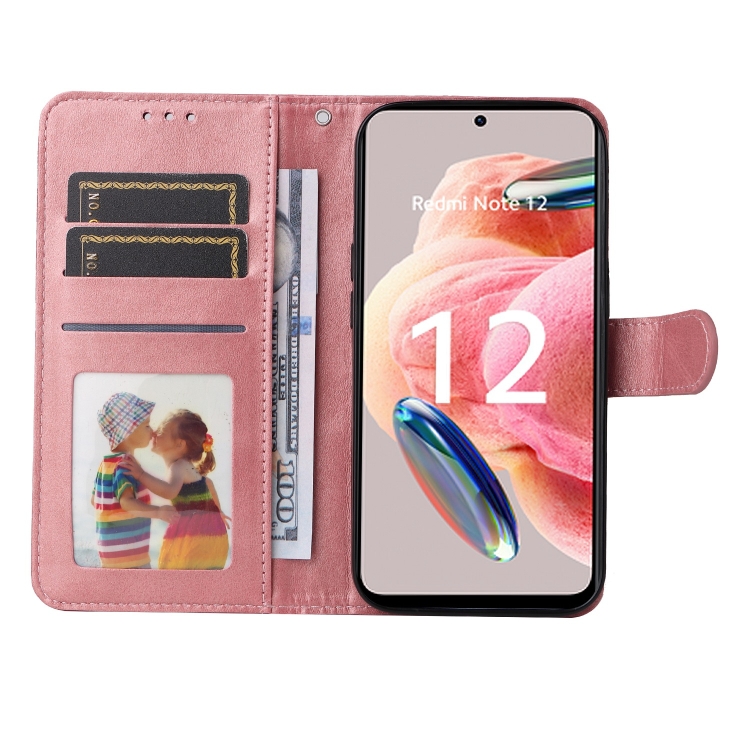 SKLO + PUZDRO 2v1 pre Xiaomi Redmi Note 12 - Knižkové SOLID ružové