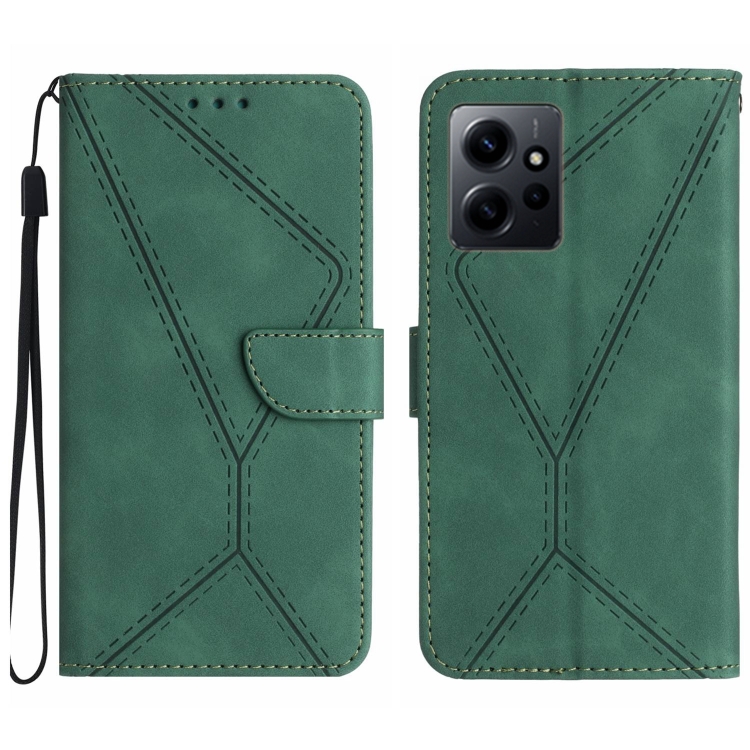 SKLO + PUZDRO 2v1 pre Xiaomi Redmi Note 12 - Knižkové STITCHING zelené