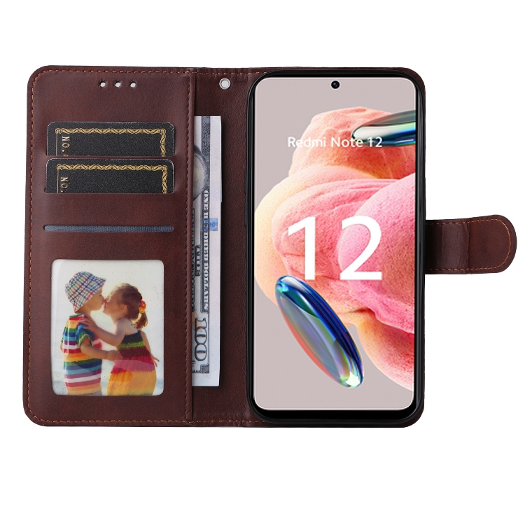 Knižkové puzdro pre Xiaomi Redmi Note 12 - Knižkové SOLID hnedé