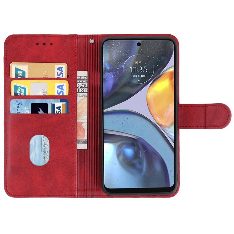 Knižkové puzdro pre Motorola Moto G22 - Solid červené