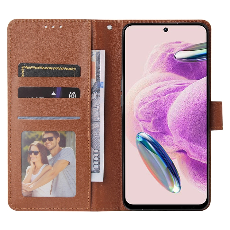 SKLO + PUZDRO 2v1 pre Xiaomi Redmi Note 12S - Knižkové SOLID hnedé