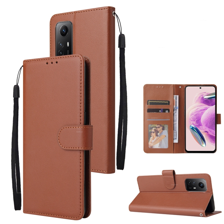 Knižkové puzdro pre Xiaomi Redmi Note 12S - Knižkové SOLID hnedé