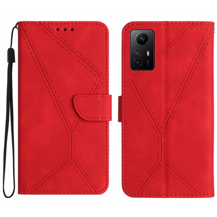 Knižkové puzdro pre Xiaomi Redmi Note 12S - Knižkové STITCHING červené