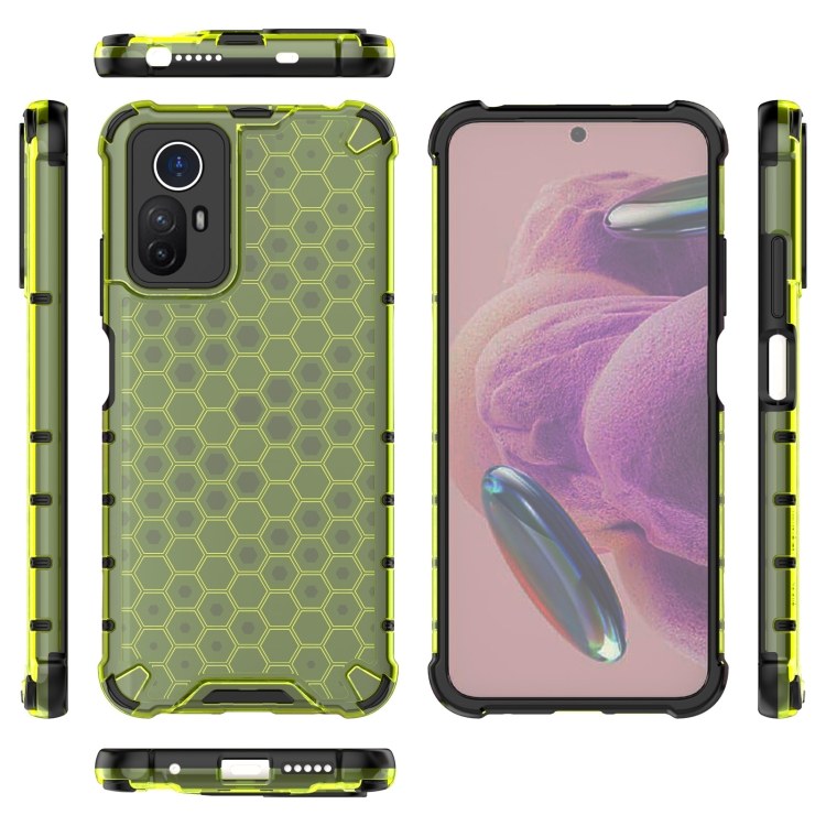 Tvrdený kryt pre Xiaomi Redmi Note 12S - HONEYCOMB zelený