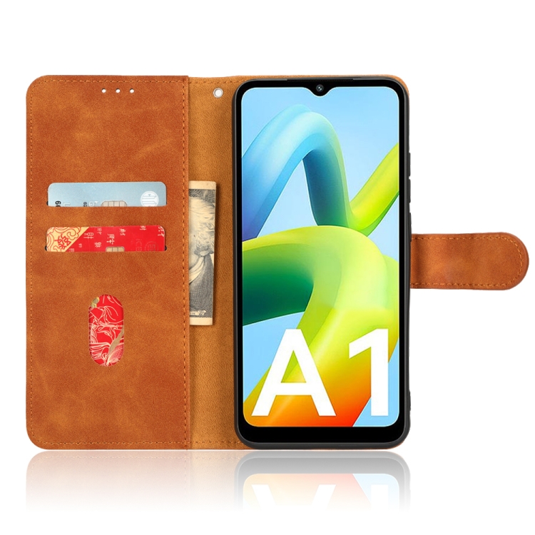 SKLO + PUZDRO 2v1 pre Xiaomi Redmi A1 / Redmi A2 - Knižkové SOLID hnedé