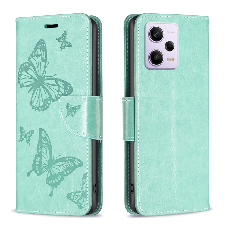 Knižkové puzdro pre Xiaomi Redmi Note 12 Pro 5G - Knižkové BUTTERFLY zelené