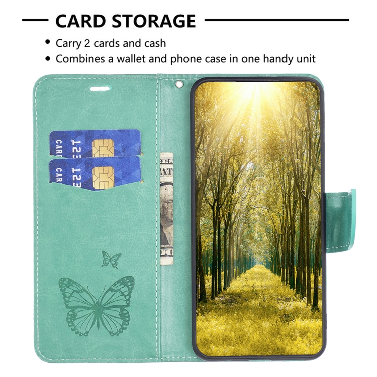 Knižkové puzdro pre Xiaomi Redmi Note 12 Pro 5G - Knižkové BUTTERFLY zelené