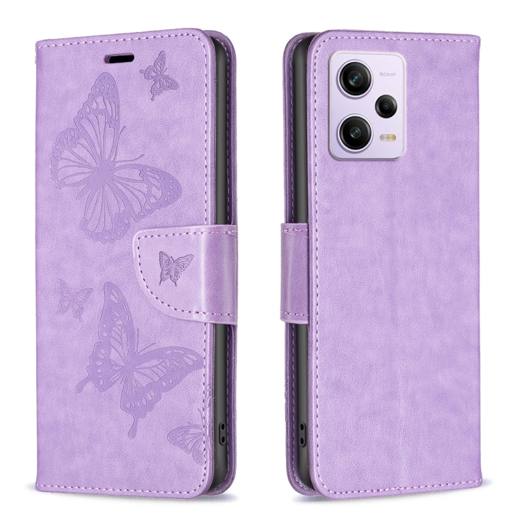 Knižkové puzdro pre Xiaomi Redmi Note 12 Pro 5G - Knižkové BUTTERFLY fialové