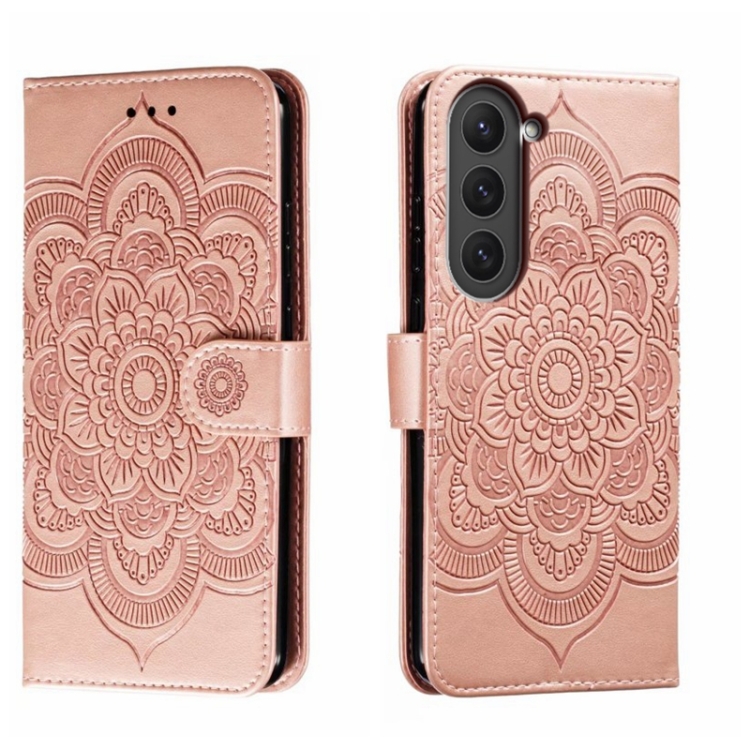 SKLO + PUZDRO 2v1 pre Samsung Galaxy S23 5G - Knižkové MANDALA ružové