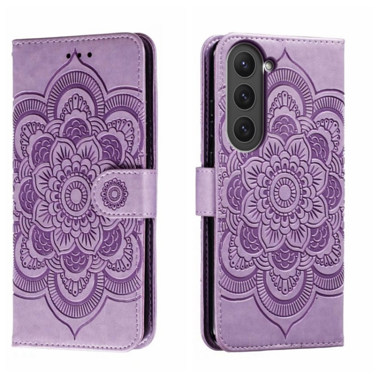 Knižkové puzdro pre Samsung Galaxy S23 5G - MANDALA fialové