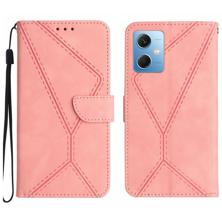 SKLO + PUZDRO 2v1 pre Xiaomi Redmi Note 12 5G - Knižkové STITCHING ružové