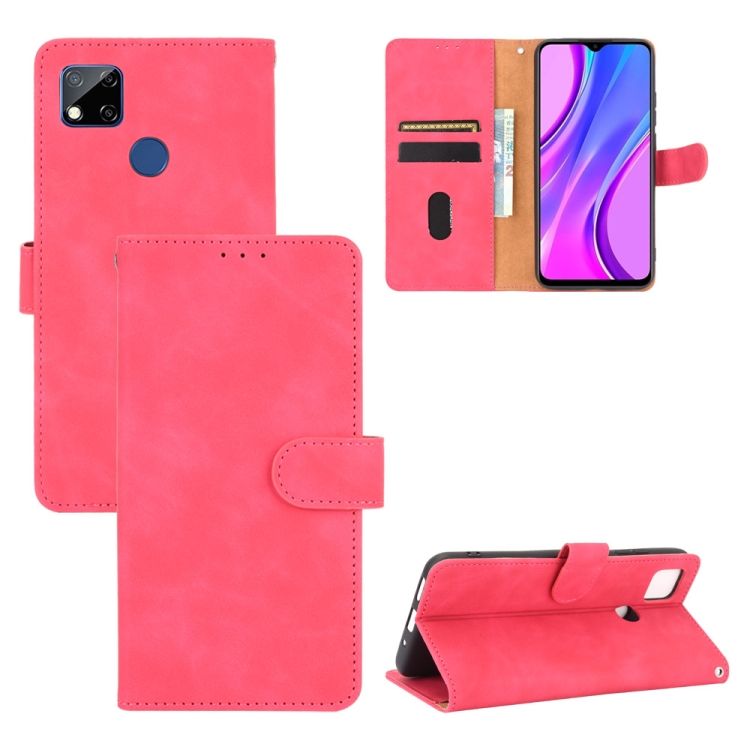 SKLO + PUZDRO 2v1 pre Xiaomi Redmi 9C - Knižkové SOLID ružové
