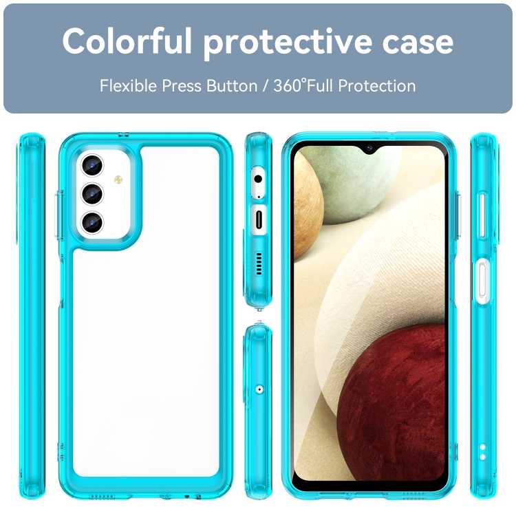 SKLO + PUZDRO 2v1 pre Samsung Galaxy A13 4G - Tvrdené SPACE transparent modré