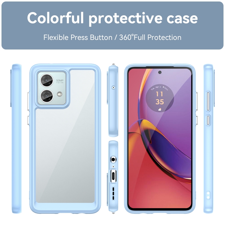SKLO + PUZDRO 2v1 pre Motorola Moto G84 5G - Tvrdené FRAME modré