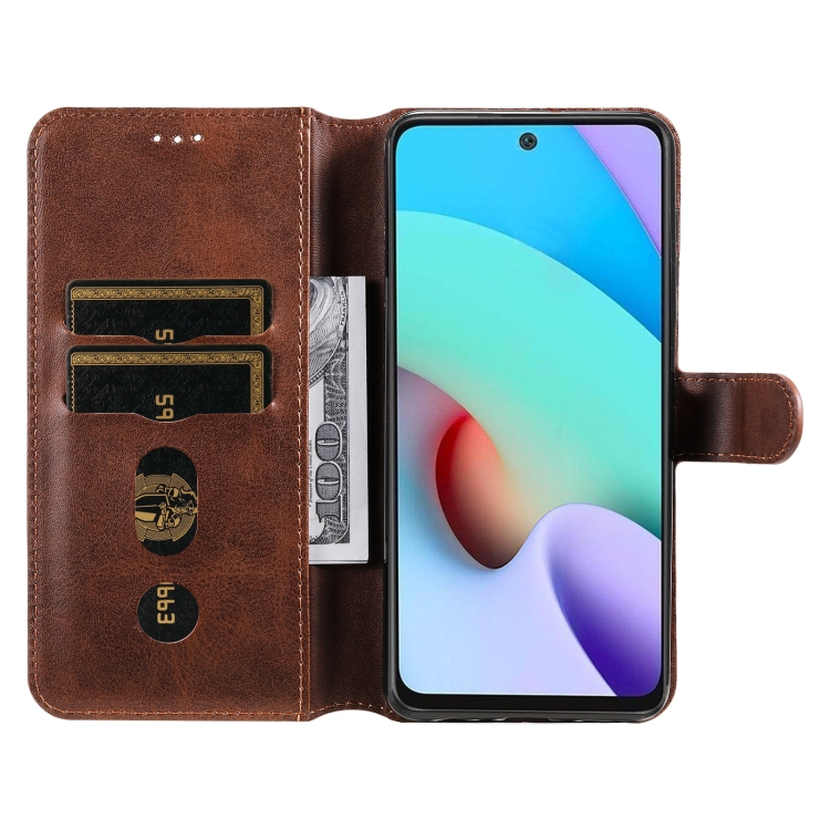 SKLO + PUZDRO 2v1 pre Xiaomi Redmi 10 / Redmi 10 2022 - Knižkové SOLID hnedé
