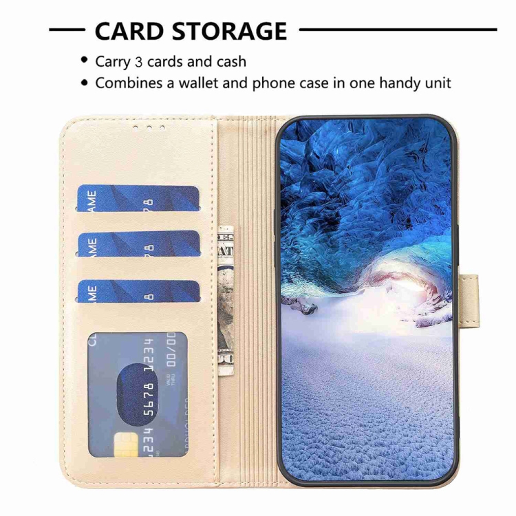 SKLO + PUZDRO 2v1 pre Samsung Galaxy S23 FE - Knižkové puzdro LEAF zlaté