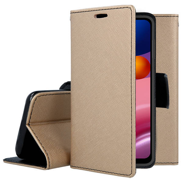 Knižkové puzdro pre Samsung Galaxy S23 5G - Smart FANCY zlato čierne