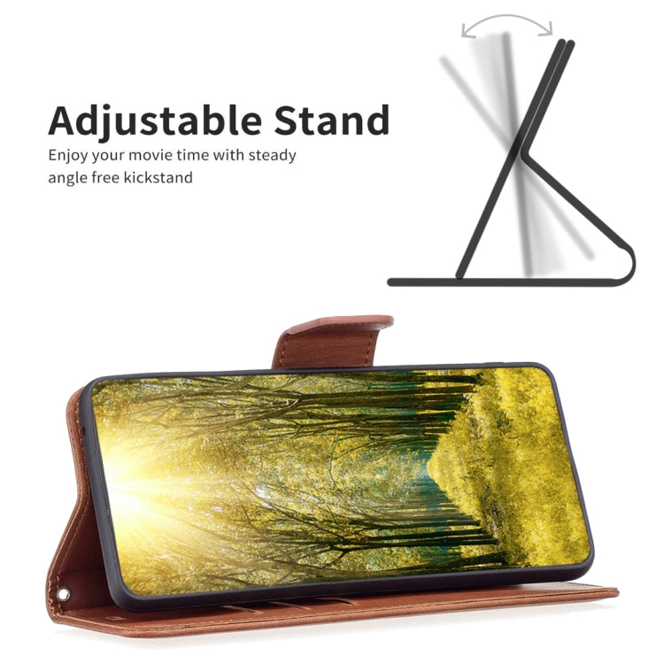 LAMBSKIN Knižkové puzdro pre Samsung Galaxy A54 5G - hnedé