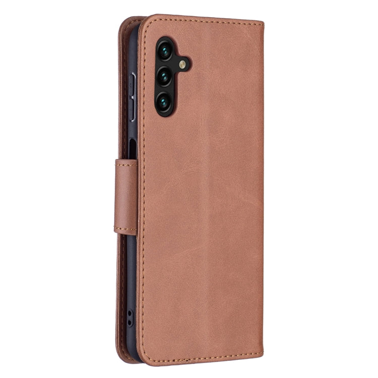 LAMBSKIN Knižkové puzdro pre Samsung Galaxy A13 5G / A04s - hnedé