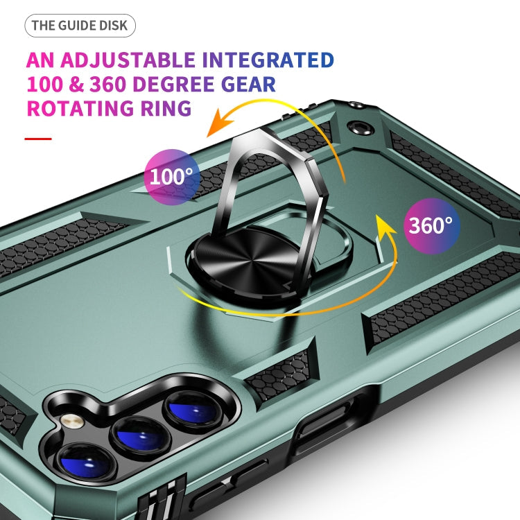 RING ARMOR Tvrdený kryt pre Samsung Galaxy A14 / A14 5G - zelený
