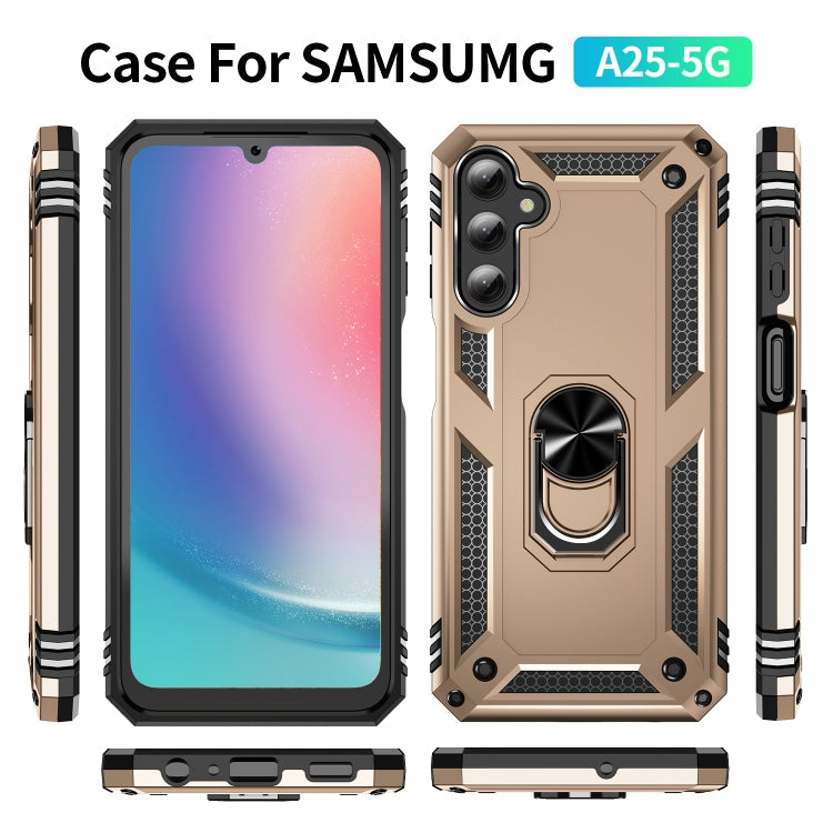 RING ARMOR Tvrdený kryt pre Samsung Galaxy A25 5G - zlatý