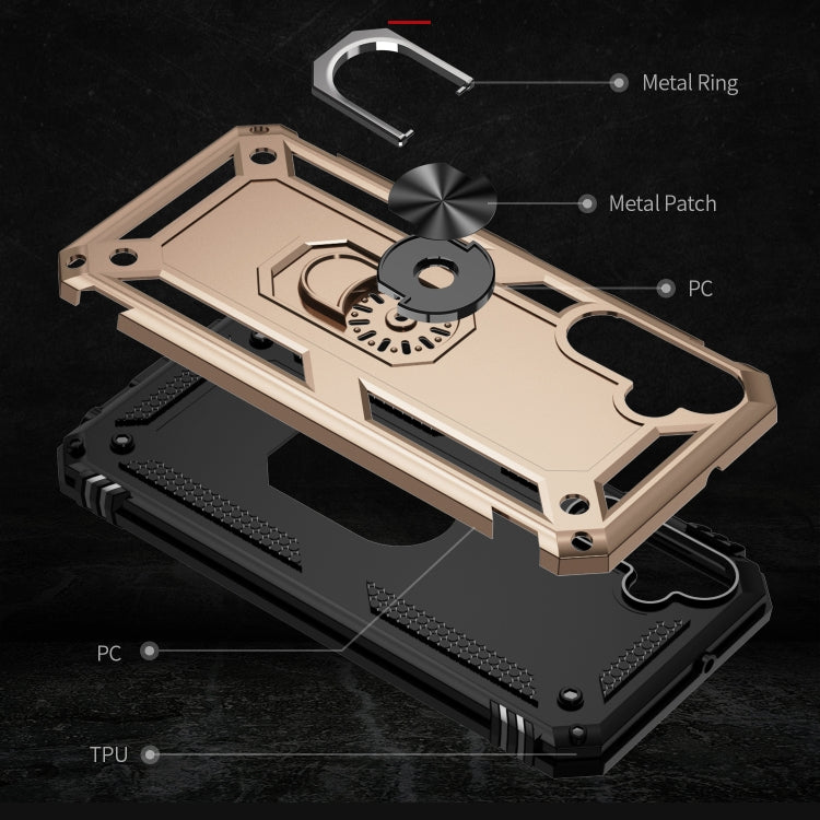 RING ARMOR Tvrdený kryt pre Samsung Galaxy A25 5G - zlatý