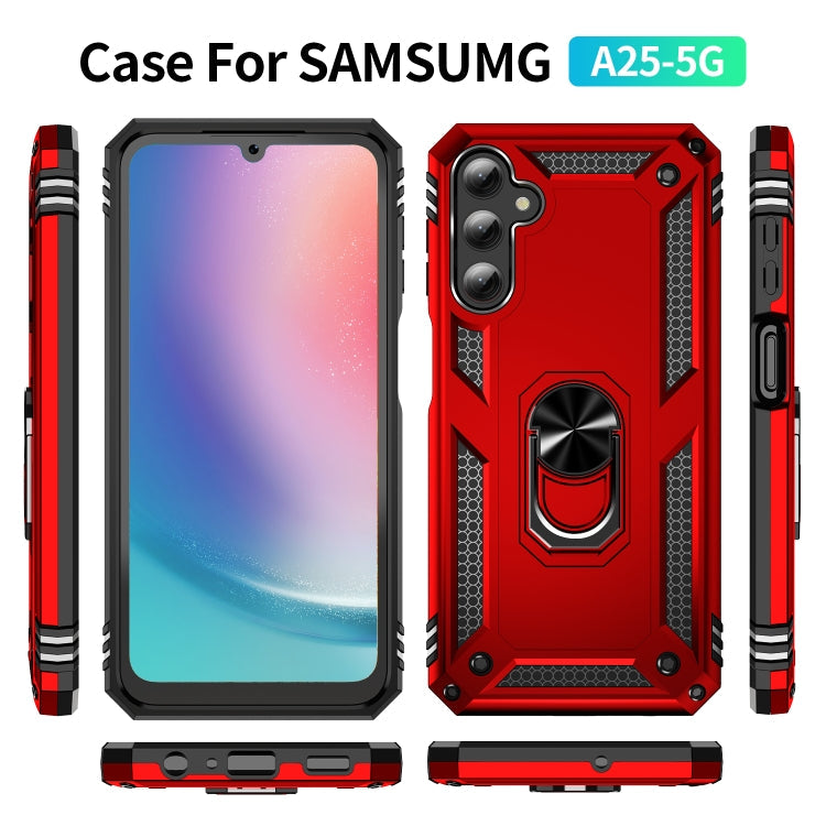 RING ARMOR Tvrdený kryt pre Samsung Galaxy A25 5G - červený