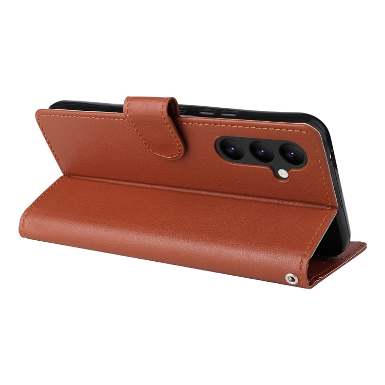 SOLID Knižkové puzdro pre Samsung Galaxy A34 5G - tmavo hnedé