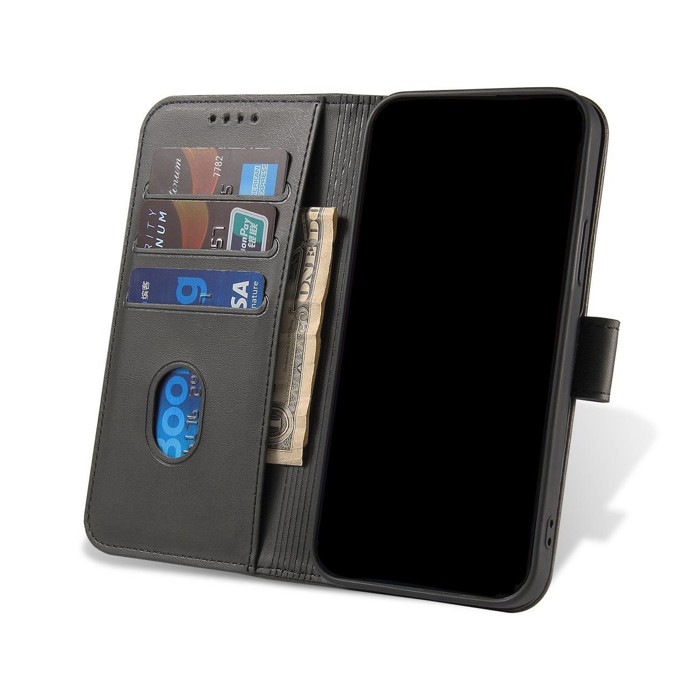 SKLO + PUZDRO 2v1 pre Samsung Galaxy A13 4G - Peňaženkové puzdro BUCKLE čierne